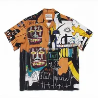Camiseta de manga corta con estampado de Graffiti para mujer, camisa con estampado de dibujos animados de 