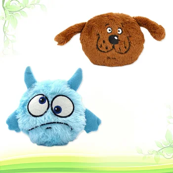 

2PC Dog Vocal Vibration Electric Toys Cartoon Portable Catching Bouncing Crazy Jump Toys Plush Balls Pet Supplies
