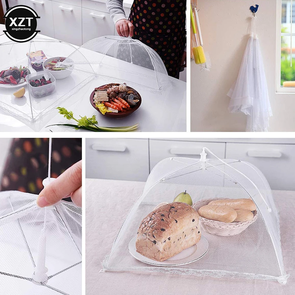 

Household Food Umbrella Cover Picnic Barbecue Party Anti Mosquito Fly Resistant Net Tent For Kitchen Dinner Table Accessories