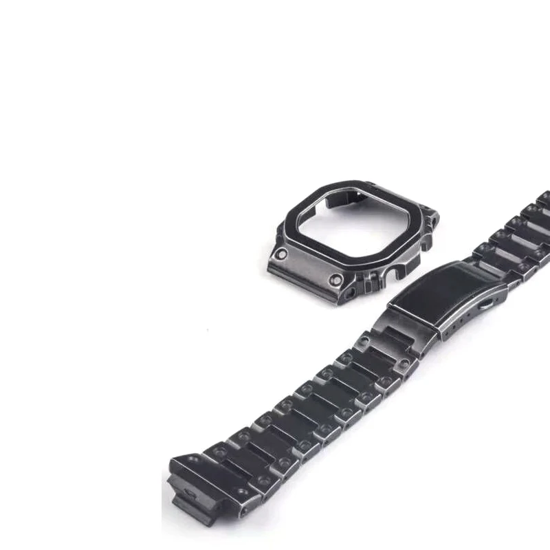 $40.3 Retro Black Watchbands Gwm5610 Dw5600 Gw5000 Watch Strap & Case Bezel Set Metal Stainless Steel Bra