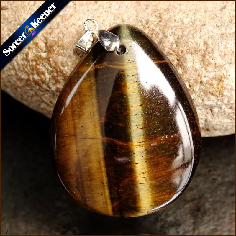

Summer Style Silver Plated Natural Blue Tiger Eye Stone Water Drop Modern Pendants Charms Jewelry for Man Wholesale ZS884