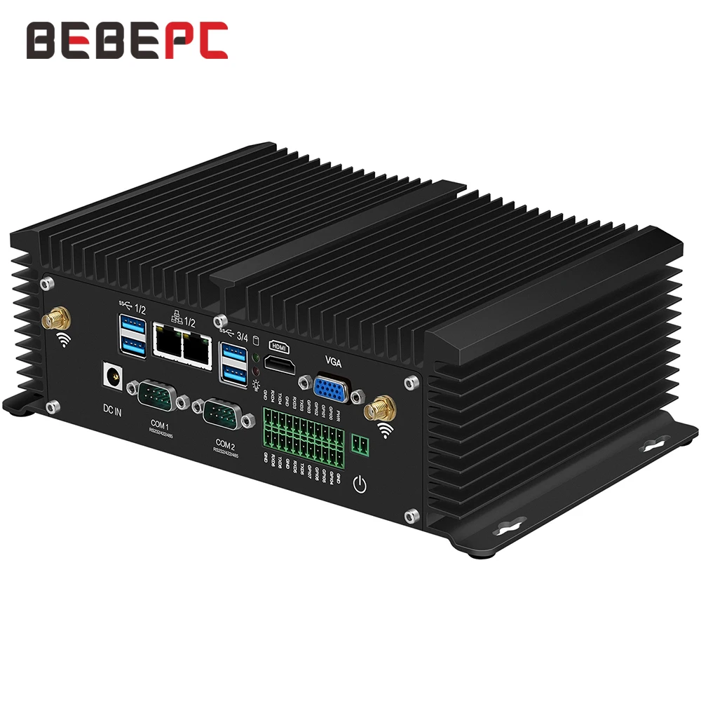 Промышленный мини-ПК BEBEPC Core i5 8350U 7200U 2 * DDR4 RAM RS485 двойная LAN HDMI WiFi 4G модуль Windows Linux