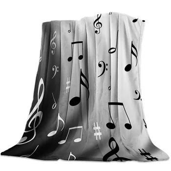 

Flannel Blanket for Bed Water Wave Music Musical Notes Throw Blanket Soft Blanket Warm Sofa Bed Sheets Blanket for Picnic