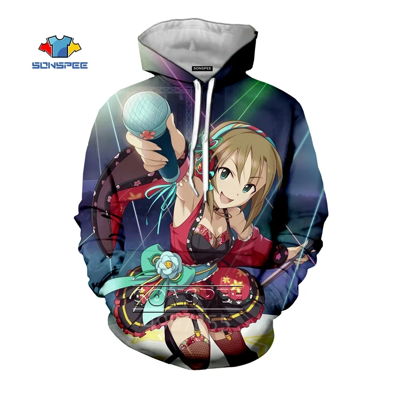 SONSPEE Boys girls teens 3D Printed hoodie cosplay Sweatshirt Long sleeve Idol Master Cinderella Girl Harajuku kids clothes C203
