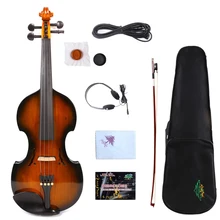 Yinfente электрическая Тихая скрипка 4/4 ручной работы деревянный корпус сладкий тон Бесплатный чехол тетива# EV12
