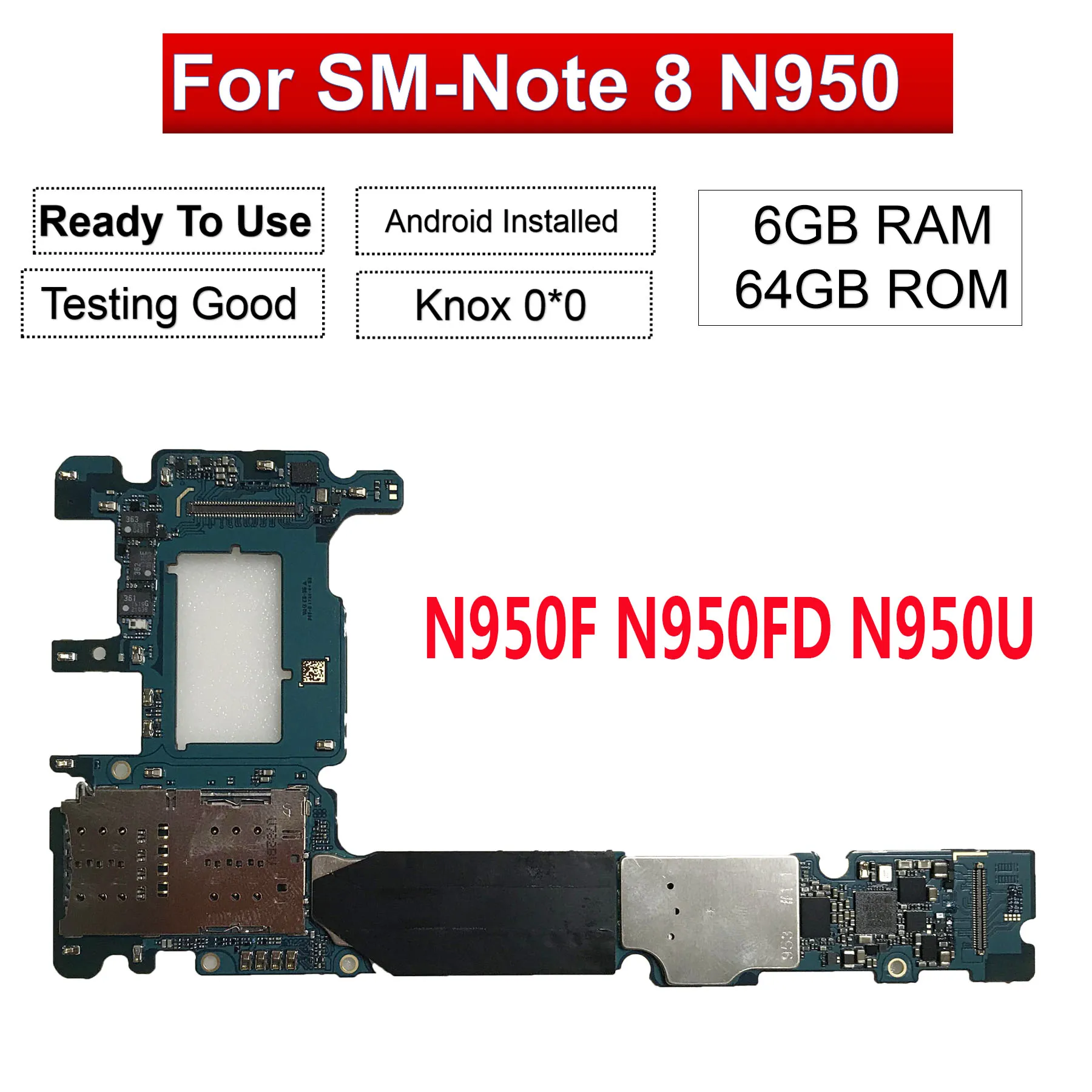 Смарт материнская плата для Samsung Galaxy Note 8 N950 N950FD N950F N950U 64 Гб 128 ГБ|Антенны мобильных