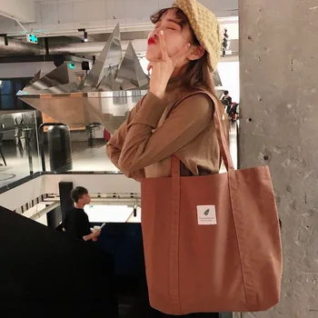 

Raged Sheep New Environmental Women Tote Package Solid Color Canvas Shopping School Travel Women Folding Shopping Bags Sac Cabas