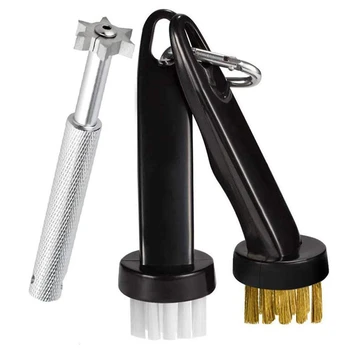 

Golf Tool Set Golf Club Groove Sharpener and 2 Golf Club Brushes for Golfers Practical and Clean Kits for Golf Irons