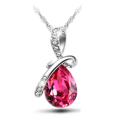 Hot Sell Top Class Fashion Heart Power Necklaces Crystal Jewelry New Girls Women Jewelry