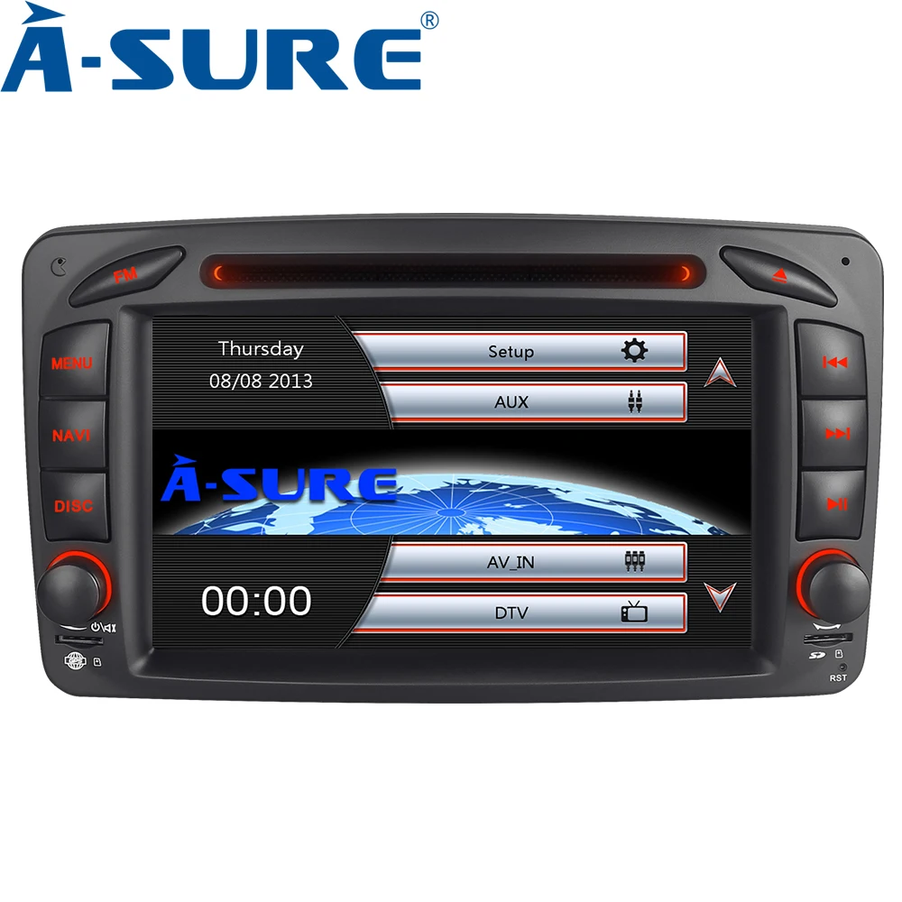 A-sure Автомобильный мультимедийный 2 DIN радио gps dvd-плеер навигация для Mercedes-Benz C/CLK