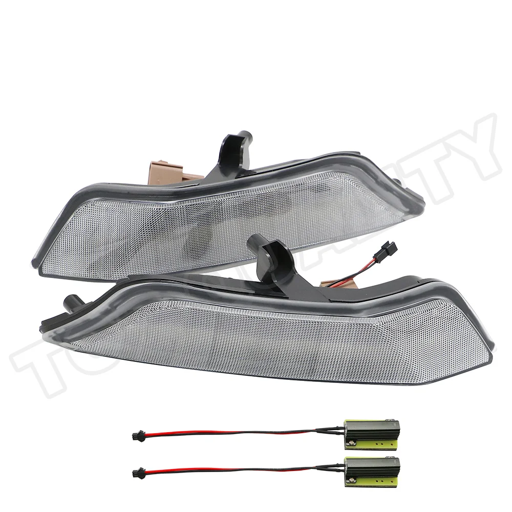 US $129.59 2Pcs For 2015 2016 2017 Ford Mustang AmberWhite Front LED Dynamic DRL Turn Signal Sequential Indicator Light Corner Lamp