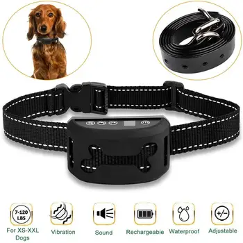 

Dog Anti Bark Collar Sound Vibration Sensor Adjustable Waterproof Shockless Harmless and Human Training Control Bark Deterrents