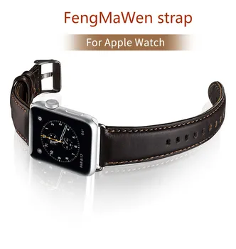 

SHELKEE Replacement wristband smart watch band FengMaPi business casual apple iwatch4 generation leather strap