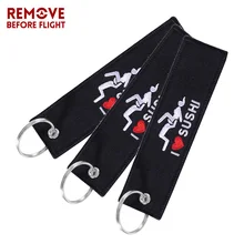 3 шт брелок для мотоциклов и автомобилей я люблю суши брелок с вышивкой OEM Брелок бижутерия брелки модные украшения llaveros