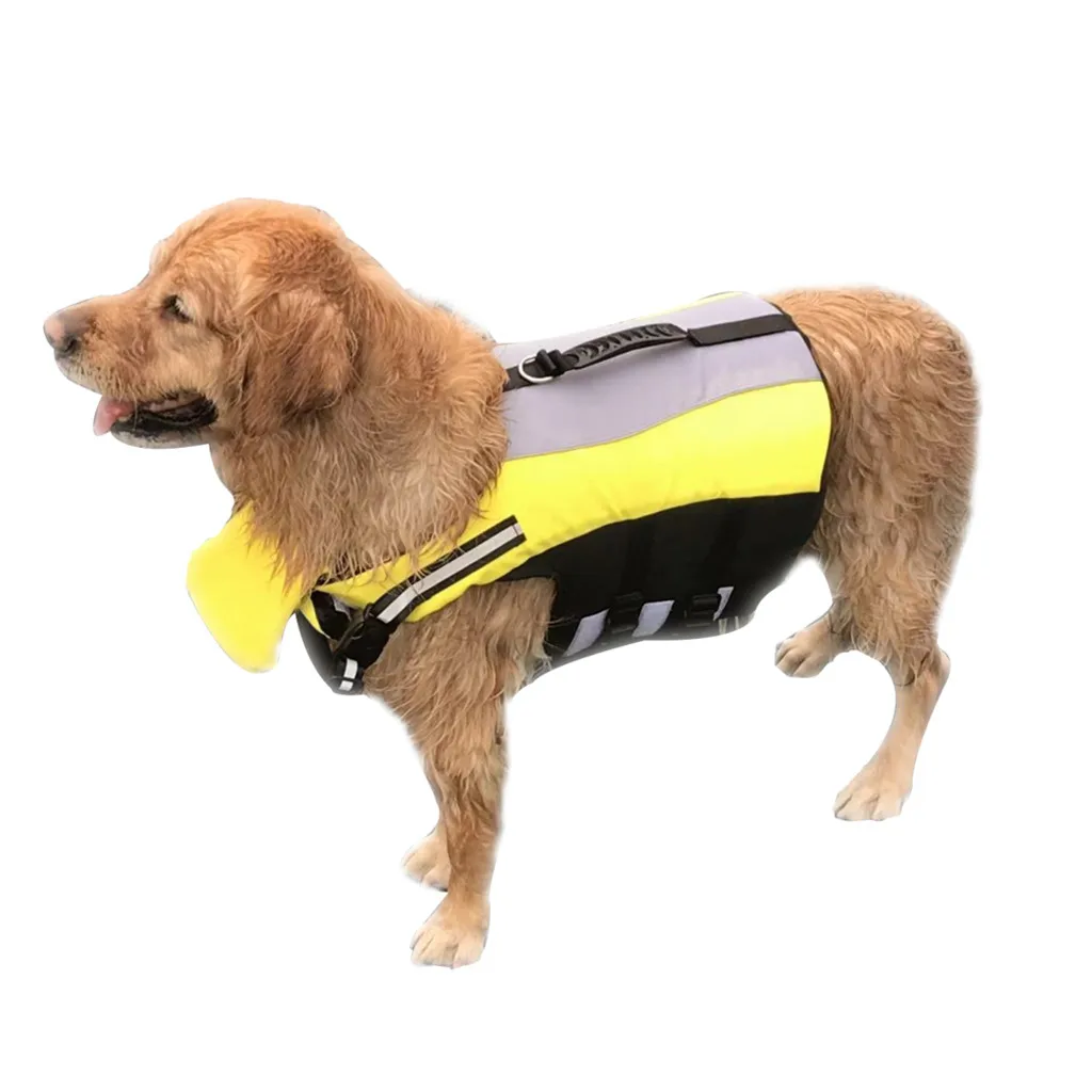 

Dog shirt Large Dog Life Jacket Floatation Vest with Adjustable Soft Pets Vests 2019 NEW tshirt dogs shirt dog clothes drop ship