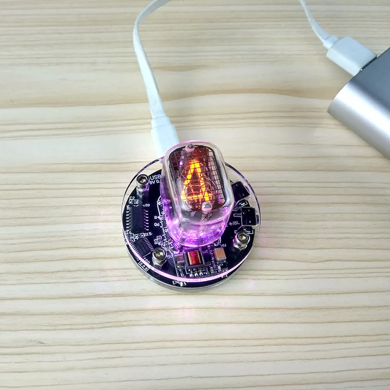 GHXAMP IN-12 Nixie часы RGB Аудио электронные аксессуары DIY одна трубка светящиеся часы micro USB DC5V