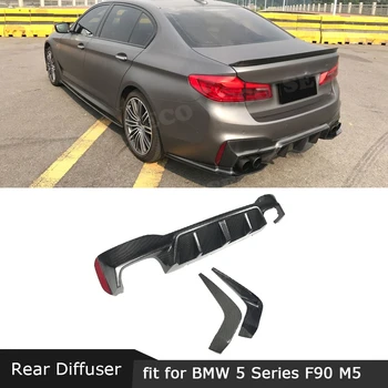 

For BMW 5 Series F90 M5 2017- 2020 Dry Carbon Fiber Rear Diffuser Lip Splitters Spoiler 3D Style Back Bumper Fender Guard Plate