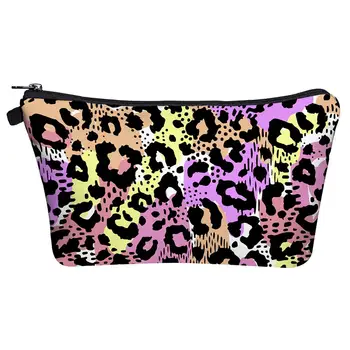 

Cosmetic Bag Leopar Fashion Women Handbag bags Cute small bag headset Cosmetic Bags 3D digital printing Multi-function Female