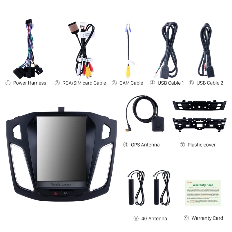 Seicane 97 pulgadas Android 91 auto Radio estéreo unidad GPS Navi para Ford Focus 2012 2013 2014 20