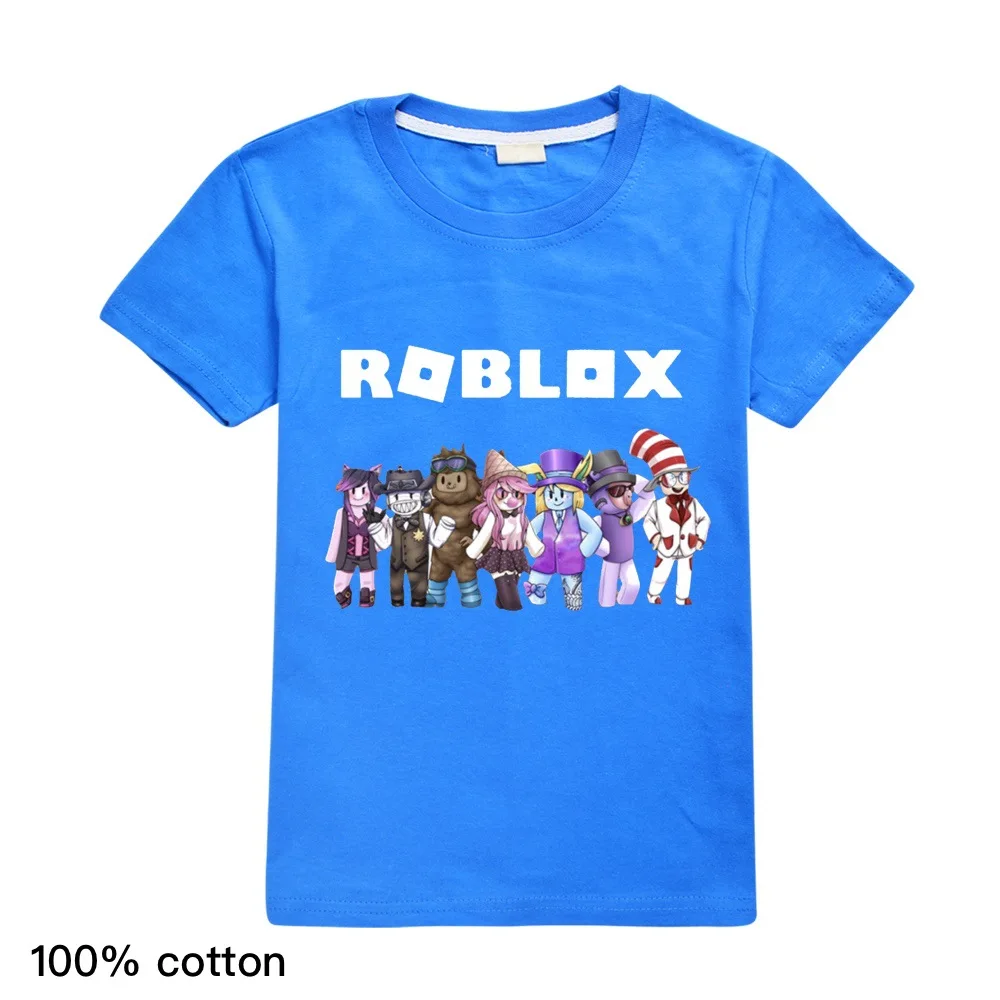 Летние Robloxing аниме одежда из хлопка с короткими рукавами и рисунком Рождества