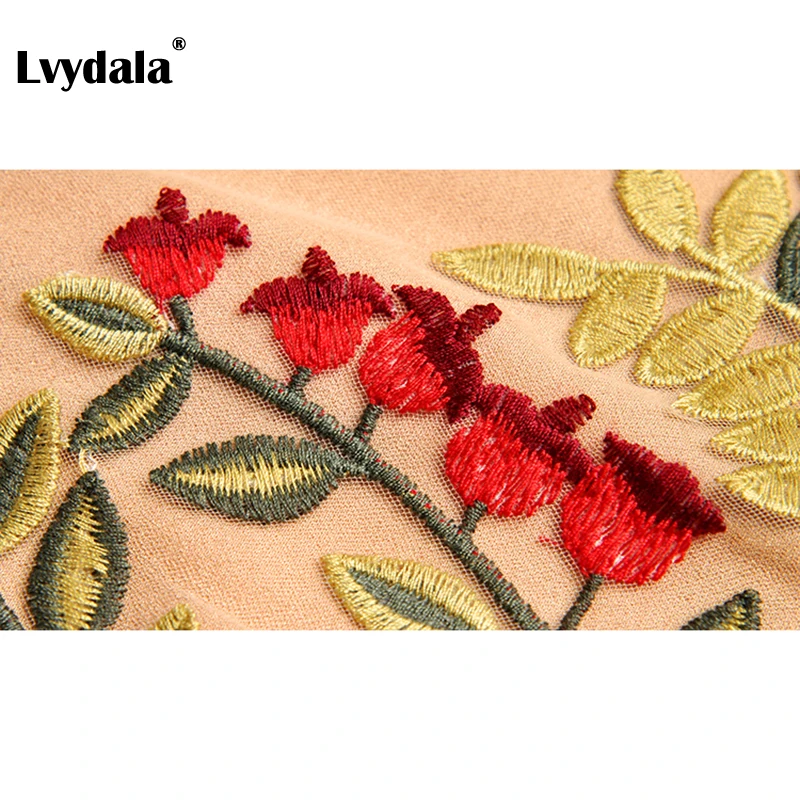 Lvydala модные тренды летние Подиумные кружевные вечерние женские платья без рукавов Роскошная вышивка марлевые платья до середины икры