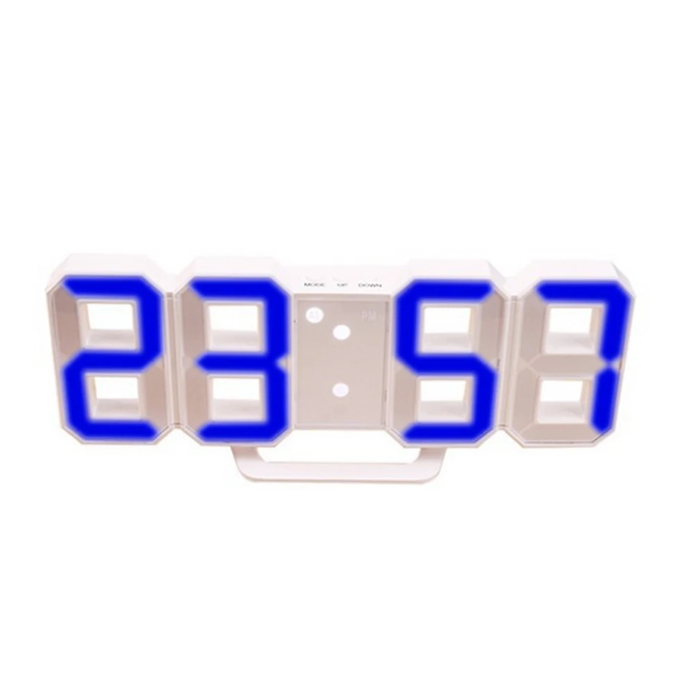 3D светодиодный цифровой настенные часы время даты ночник Дисплей настольные часы будильник домашний декор для гостиной современный дизайн