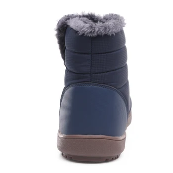 

Waterproof Winter women Snow Boots Couple Warm Fur Plush Ankle Boots Unisex Wear-Resistant Boots Winter Shoes Big Size 36-46
