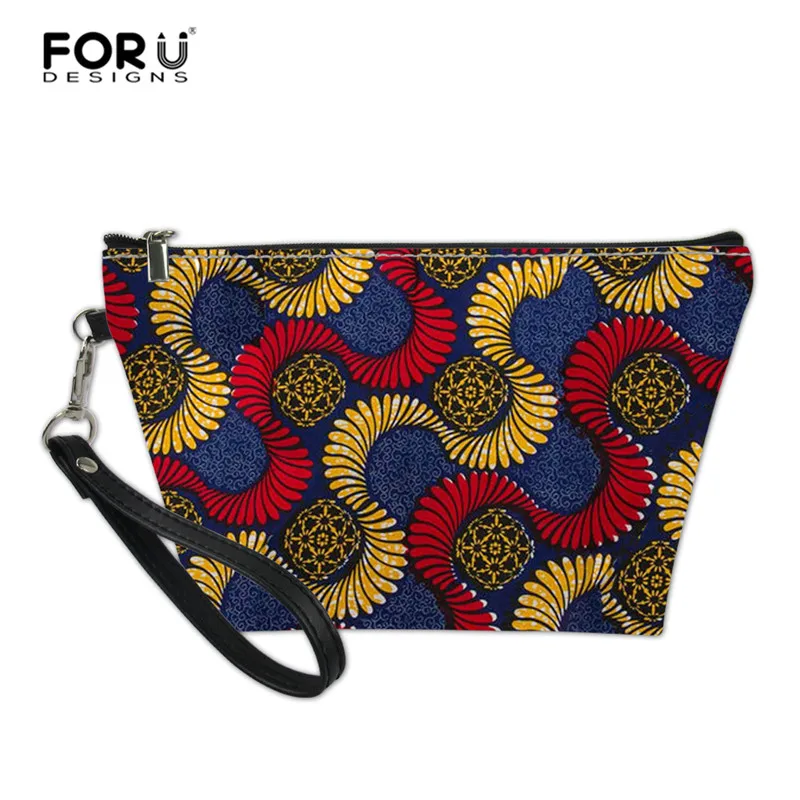 FORUDESIGNS/африканская Dashiki косметичка для женщин девочек хиппи бохо маленький Макияж кожаный чехол для хранения клатч кошелек на молнии