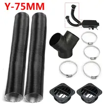 75mm Diesel Heater Pipe Duct + Warm Air Outlet For Webasto For Eberspacher For Propex Diesel Heater Vent Hose Clips Set