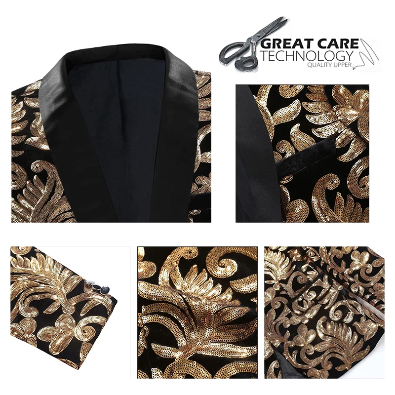 Hot Sale 2019 Business Blazer Men Sequin Party Jackets For Men Banquet Tuxedos Singer Stages England Style Men Blazer Hot Sale 2019 Business Blazer Men Sequin Party Jackets For Men Banquet Tuxedos Singer Stages England Style Men Blazer
