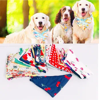 

50PC/Lot 100%Cotton Cat Dog Bandanas For Small Large Dogs Scarves Collar Bibs Pet Dog Grooming Accessories