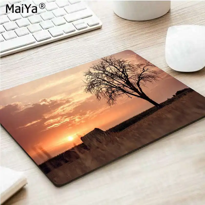 No Lock Edge25x29cm MaiYa модный ландшафтный Коврик для мыши с деревом, коврик для мыши для компьютера, ноутбука, гладкий коврик для письма, настольные компьютеры, коврик для игровой мыши - Цвет: No Lock Edge25x29cm