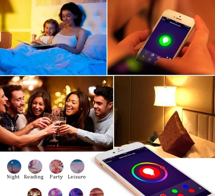 Умсветильник лампа AiLESEN 10 Вт WiFi B22 E27 светодиодная работает с 85 265 в RGB + белый