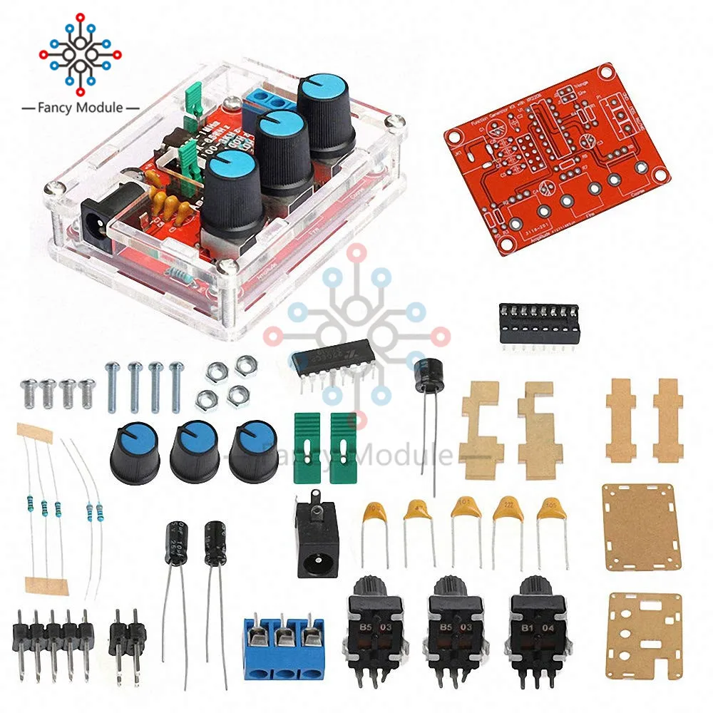 XR2206 Function Generator Synthesizer dds Frequency Pwm Pulse Function Signal Generator 1HZ-1MHZ Adjustable Sine/Triangle/Square 3