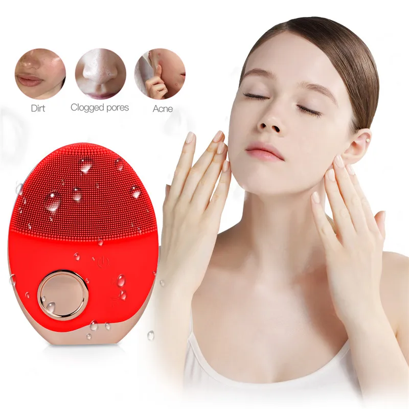 

Mini Electric Facial Cleaning Massage Brush Washing Machine Waterproof Silicone ABS Easy to Carry Facial Cleansing Devices