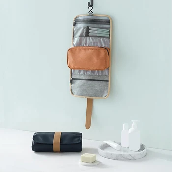 

Waterproof Portable Polyester Travel Cosmetic Bag Hanging Wash Bag Neutral Make Up Bag Organizer Bathroom Wash Bag