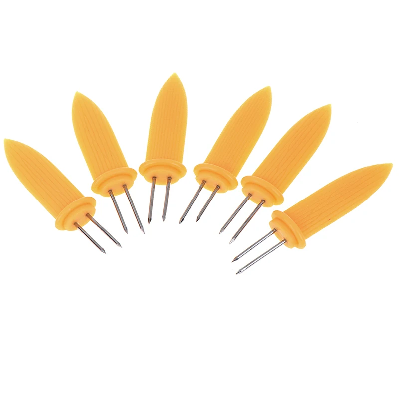 6 шт. вилки для кукурузы термостойкие маленькие держатели для кукурузы столовые вилки из нержавеющей стали инструмент для барбекю для пикника Кемпинг, барбекю
