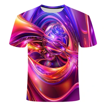 

New Creative 3d Printing T shirt Summer Harajuku Round Neck Short-sleeved Hip-hop Fashion T-shirt Funny 3D Psychedelic T shirt