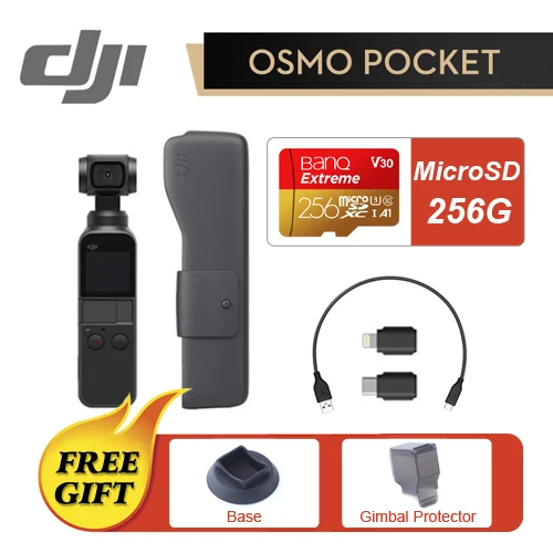 256G Micro SD Set DJI Osmo карман 3-осевая стабилизированная ручной Камера с 4K 60fps видео Механическая стабилизация интеллигентая(ый) съемки - Цвет: 256G Micro SD Set