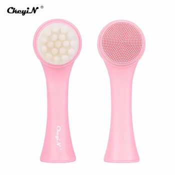 

3D Double Side Silicone Face Cleanser Brush Portable Face Cleaning Massage Exfoliating Blackhead Removal Face Wash Makeup Tools