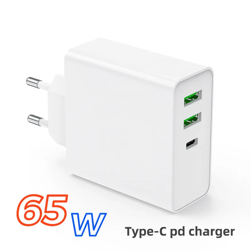 65W TYPE-C USB-C Power Adapter Fast Wall Charger 1Port PD60W QC3.0 Charger 2port USB for iPhone/Xiaomi/Samsung for Laptops
