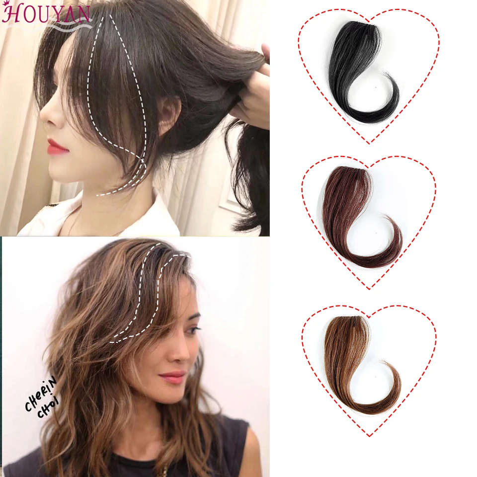 HOUYAN 25 30 см заколка для волос парик Женская длинная челка удлиненная спереди