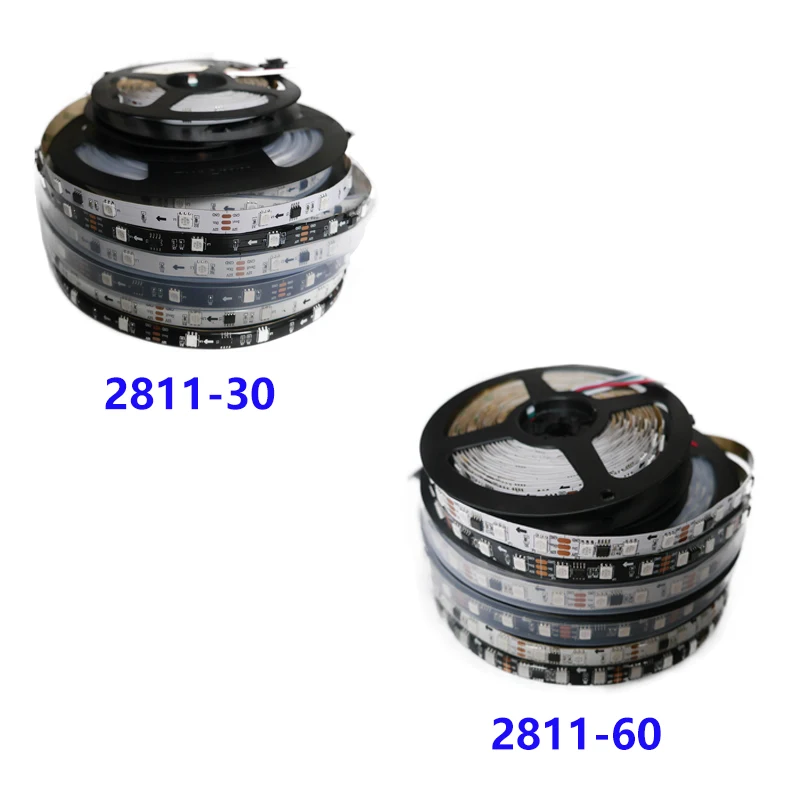 Бесплатная доставка DC12V 2811 1ic управление 3 светодиода 5 м/рулон 30/60 5050 SMD rgb полоса