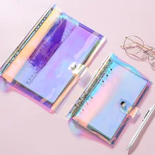 Reliure en cuir PU, A6/A5, couleurs à paillettes Laser, pour bricolage, couverture de carnet de notes, Agenda, planificateur, couverture de balle, papeterie scolaire, 2022 