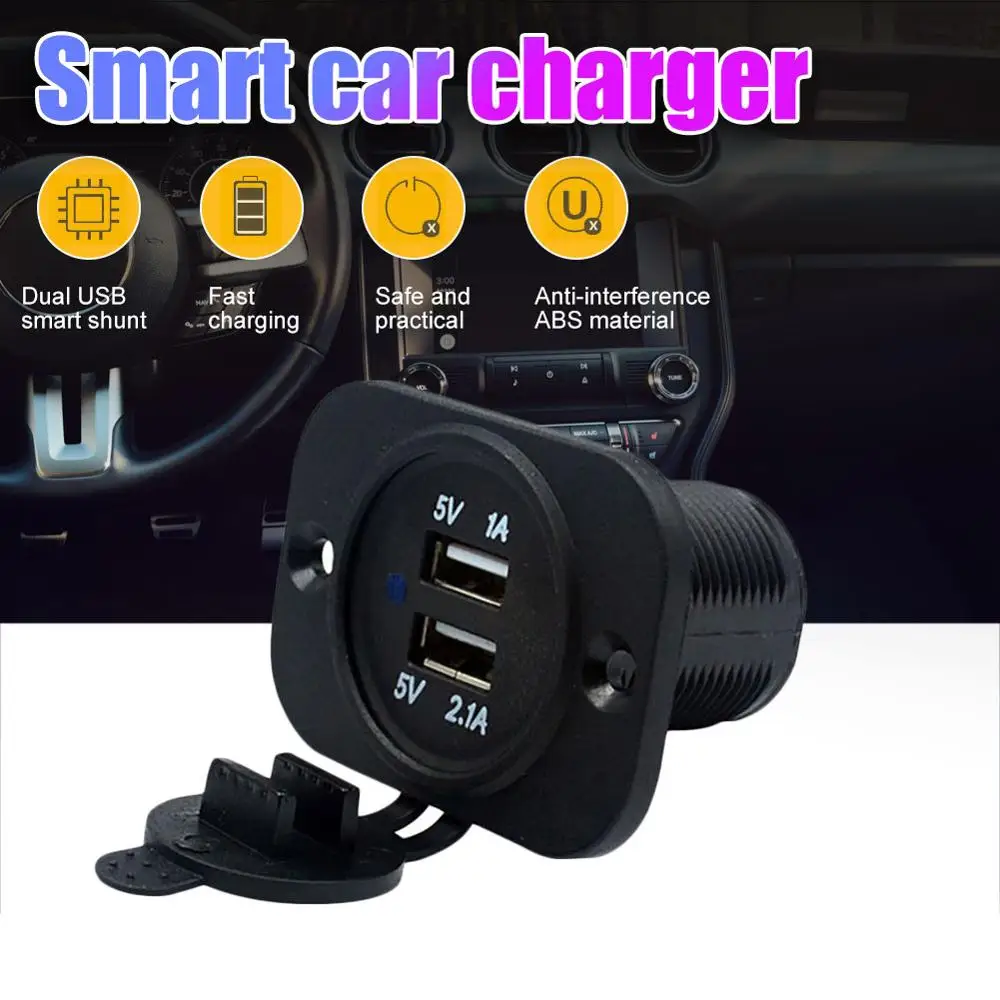 

New Modification Motorcycle Car Charger Dual USB Charger 5V 3.1A Cigarette Lighter Socket Power Adapter Outlet Charger 12V-24V
