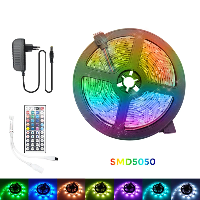 WIFI светодиодный ленточный светильник DC 12 В SMD 5050 гибкий диодный RGB Waterproo удаленный