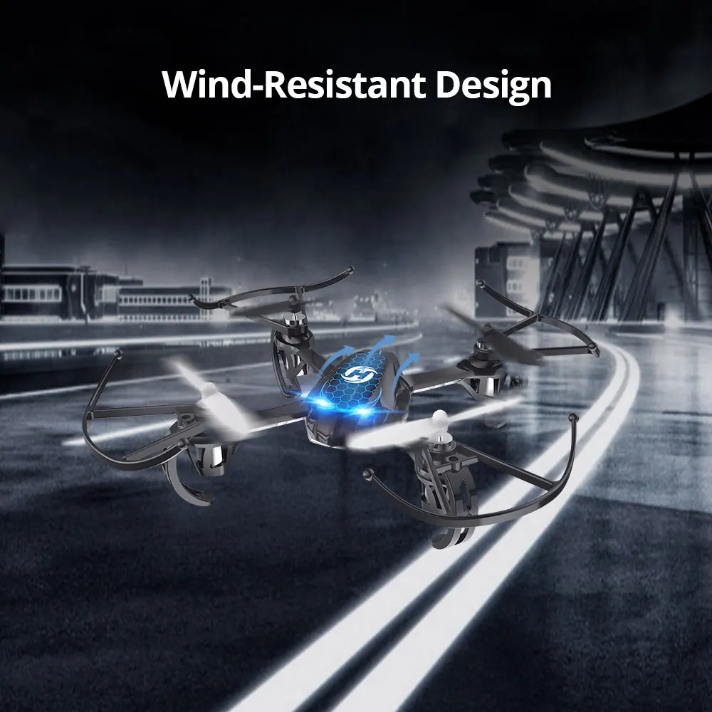 Holy Stone HS170 Predator Mini RC Drone Helicopter 2.4Ghz 6-Axis Gyro 4 Channels Quadcopter 3 Speed Mode Wind-resistant Drone