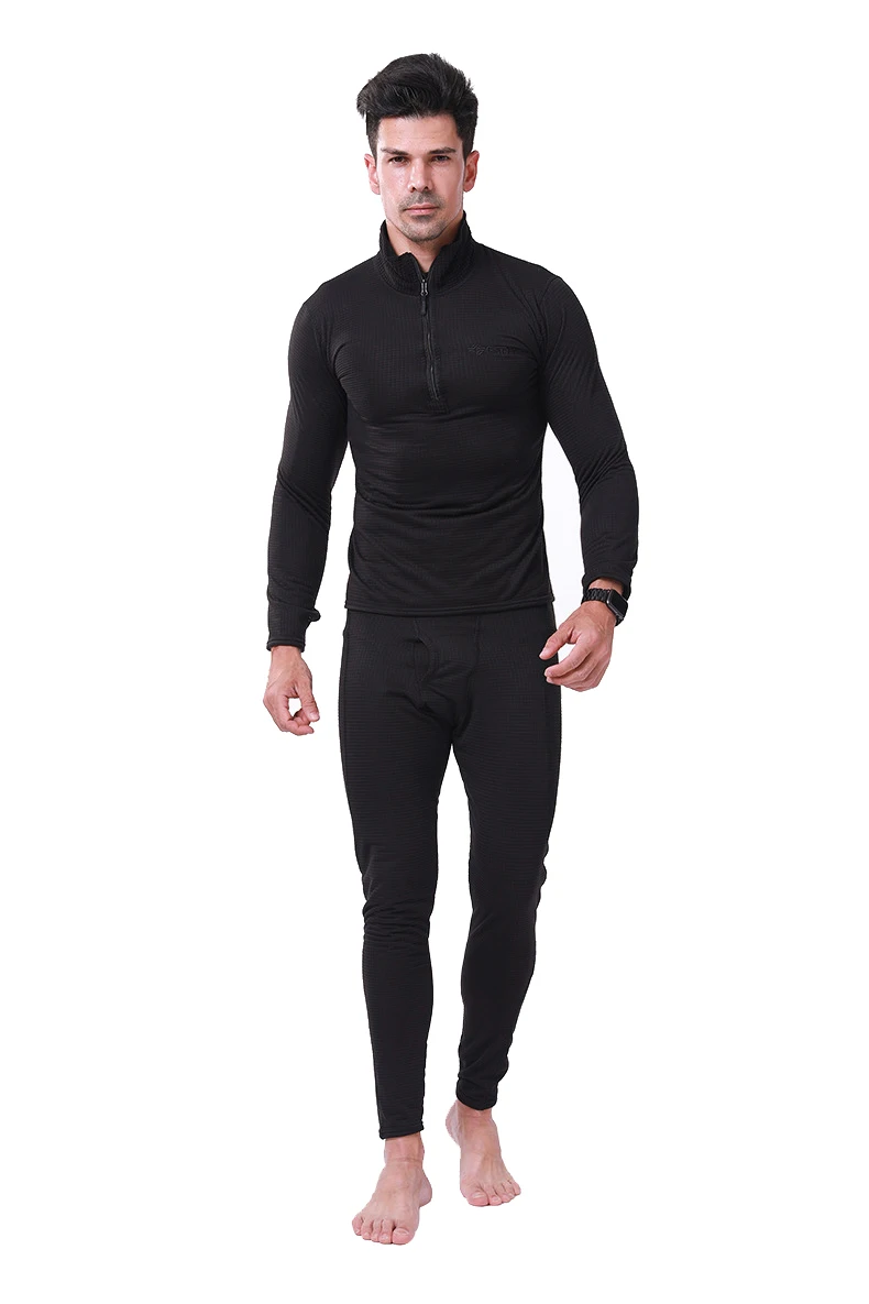 Флисовый комплект одежды с длинным рукавом для велоспорта, спортивные колготки для мужчин, зимнее тактическое тренировочное нижнее белье, дышащий базовый слой, костюм