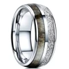 Bagues en titane et acier pour hommes, couleur violette, incrustation de coquille d'ormeau colorée, anneaux en acier inoxydable pour hommes, bijoux de mariage