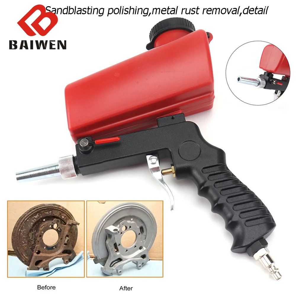 90PSI Mini Adjustable Sandblasting Gun Portable Durable Gravity Hand-Held Rust Sand Blasting Machine Pneumatic Sandblaster Tools kkmoon mini sandblasting airbrush